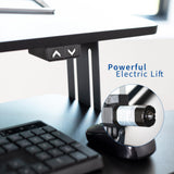 VIVO 36 inch Electric Motor Desk Converter, Height Adjustable Riser, Sit to Stand Dual Monitor and Laptop Workstation with Wide Keyboard Tray, Black, DESK-VE36B VIVO