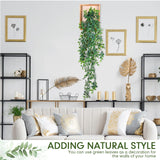 Briwooody 2 Pack Artificial Hanging Plants with Wooden Frames Fake Hanging Mandala Leaves Greenery Plants Mandala Vine for Wall Living Room Decor Bathroom Shelf Home Indoor Briwooody