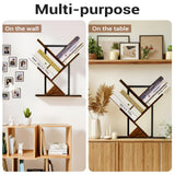 Tree Bookshelf 3 Tier Book shelves for Wall, Unique Hanging Bookshelf Wall Mounted Desk Bookshelves Organizer for Magazine/Books, Small Tree Bookshelf for Bedroom, Living Room Office, Rustic Brown BESHIGH