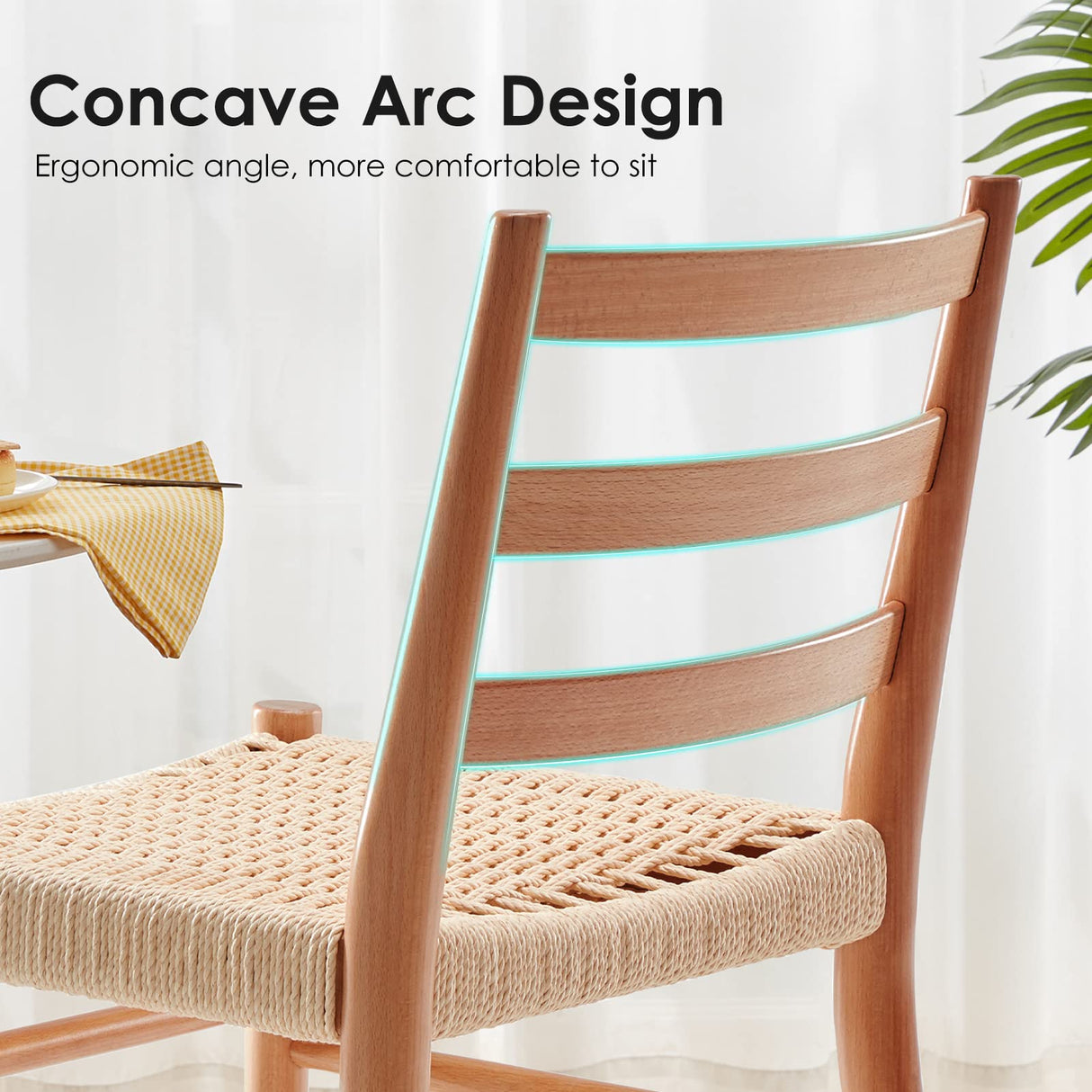 STARY Wood Rattan Dining Room Chairs with Comfortable Woven Seat,Fully-Assembled STARY