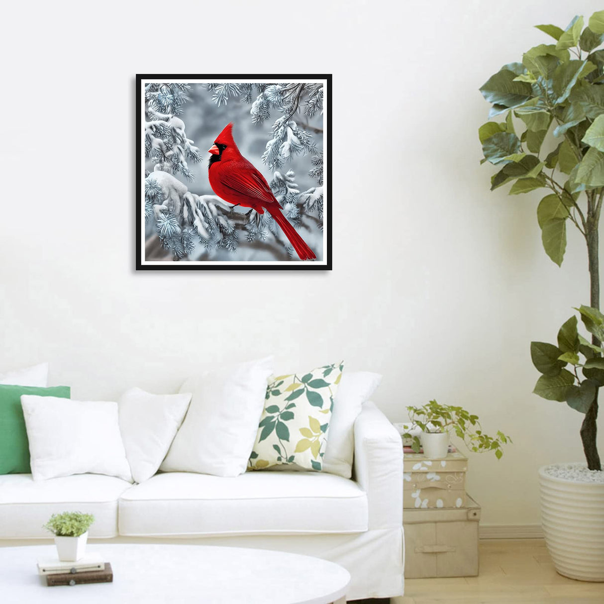 Stalente Diamond Painting Kits for Adults, Cardinal 5D DIY Diamond Art Kits for Beginners Round Full Drill Diamond Painting for Home Wall Decoration Gift 12×12inch, Birds Stalente