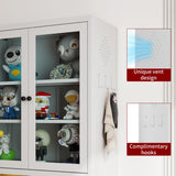 AQY Kitchen Pantry Cabinet,72" White Pantry Storage Cabinet with Adjustable Shelves and Glass Doors,Freestanding Cupboard,Metal Pantry Cabinets with Handle for Living Room Kitchen Assembly Required AQY