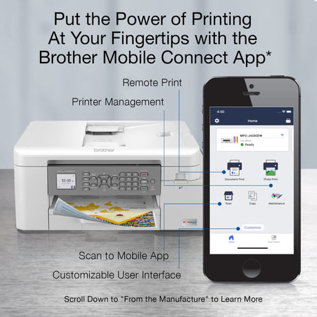 Brother MFC-J4335DW INKvestment Tank All-in-One Printer with Duplex and Wireless Printing Plus Up to 1-Year of Ink in-Box Brother