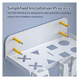 HEATFUN PS5 Slim Wall Mount Kit, Metal PS5 Slim Wall Shelf with Controller and Headphone Holder with 2-in-1 Magnetic Charging Cable - White HEATFUN