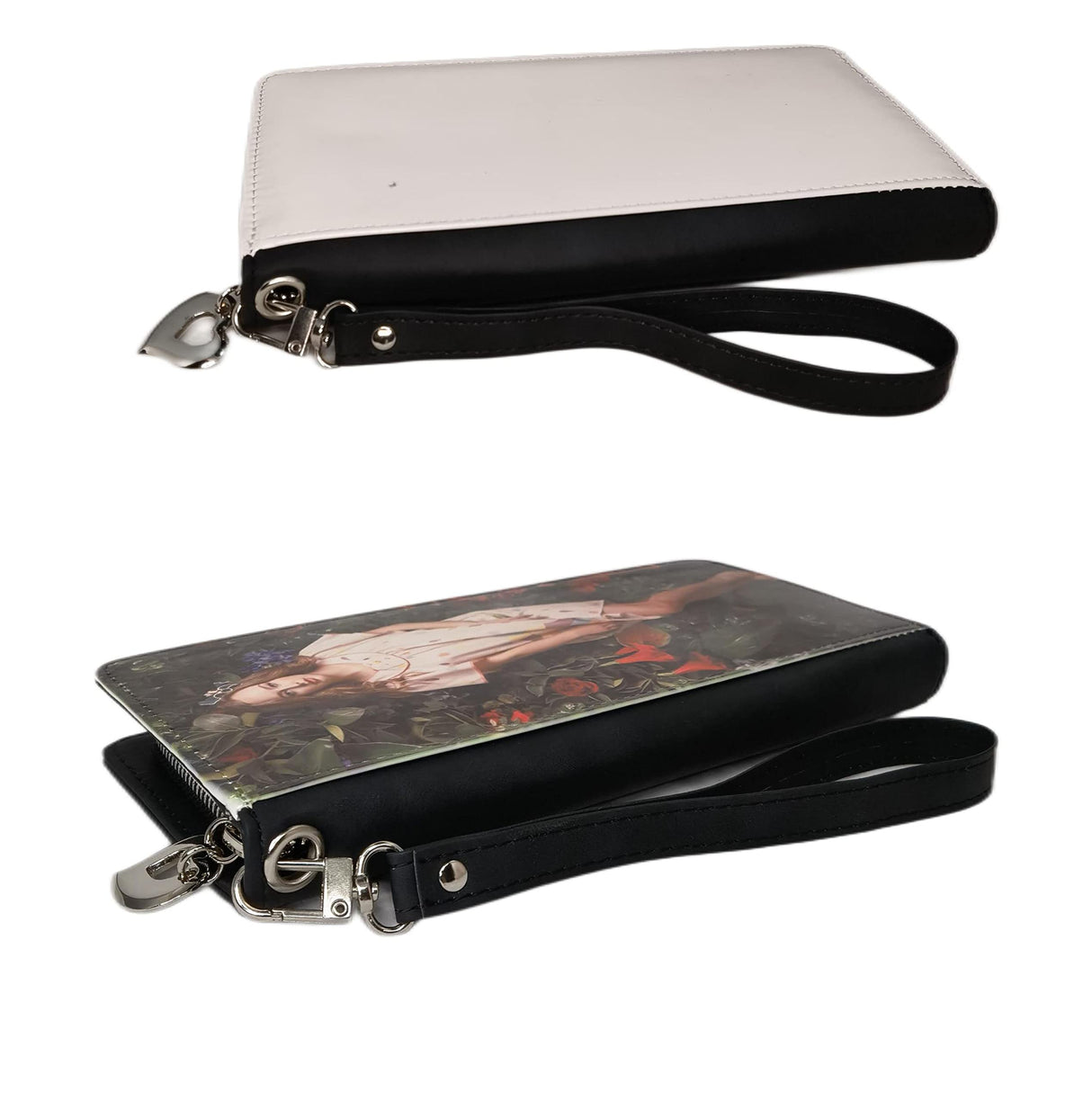 Youkang Sublimation Wallet Women's Zipper Card Holder Storage Bag Women's Travel Clutch Wristband DIY Craft (Black) Youkang