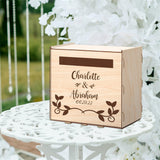 Personalized Wooden Card Box for Wedding Reception Custom Wooden Wedding Card Box Holder with Slot Wedding Money Box Holder with Name and Date Engagement Party Envelope Keepsake Memory Chest Smallduuck