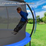 Lyromix Trampoline Outdoor with Slide, 14FT Outdoor Trampoline with Basketball Hoop, Recreational Trampolines with Enclosure Net & Ladder for Kids and Adults, Acid Blue Lyromix