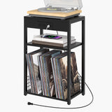 LELELINKY Black Record Player Stand LELELINKY