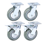 Nisorpa 4 Pack Heavy Duty Plate Casters Set 6 inch Swivel Wheel with Brake Anti-Skid 360 Degree Ball Bearing Castor Wheels(All Swivel,2PCS with Brake 2PCS Without) Nisorpa