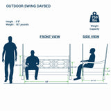 Cambridge Casual Renley Mahogany Porch Swing Bed with Oyster Cushion – Outdoor Hanging Swing Daybed for Patio, Backyard, or Garden – Durable Solid Wood, Weather-Resistant Cambridge Casual