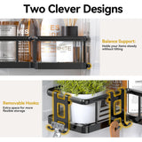 YASONIC Corner Shower Caddy Organizer, 3-Pack Adhesive Rustproof Stainless Steel Shower Shelves with Soap Holder, No Drilling Shower Storage Rack for Family Renters Bathroom, Black YASONIC