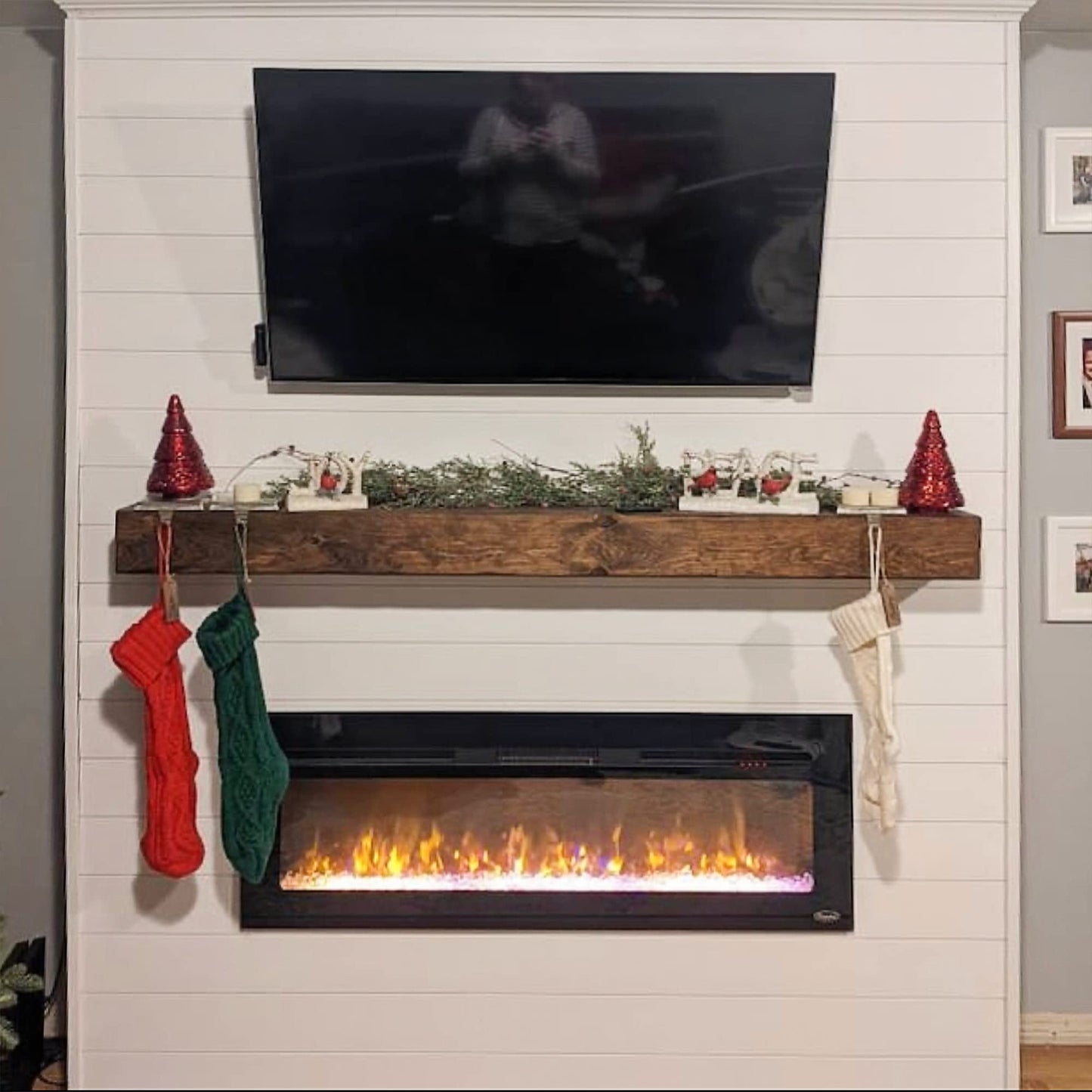 Fireplace Mantel, Rustic, Shelf, Floating Mantle, Real Wood, Beam, URBANDI (Provincial, 48Lx6Hx8D)