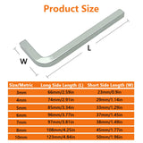 YEIXCIKA 7Pcs Square Head Wrench Set L Shaped Square Key Kit Chromium Vanadium Steel Square Head Screwdrivers for Pocket Hole Screws, 3-10mm YEIXCIKA