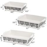 YOUEON Set of 3 Ceramic Baking Dish with Handles, Porcelain Bakeware Set with Boho Pattern, Casserole Dish, Lasagna Pans, Rectangular Baking Dish for Kitchen, Cooking, Cake Dinner Youeon