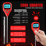 AWLKIM Rechargeable Digital Meat Thermometer with 3.3ft External Probe, Warning Alert, Instant Read Food Thermometer for Cooking Baking Water BBQ Oil Fry, Waterproof IP67, Hold Function, Oven Safe AWLKIM