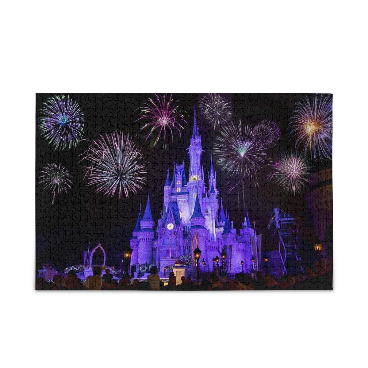 Castle with Firework Jigsaw Puzzle 500 Piece, Dream Castle Puzzle for Adults Kids DIY Gift SUABO