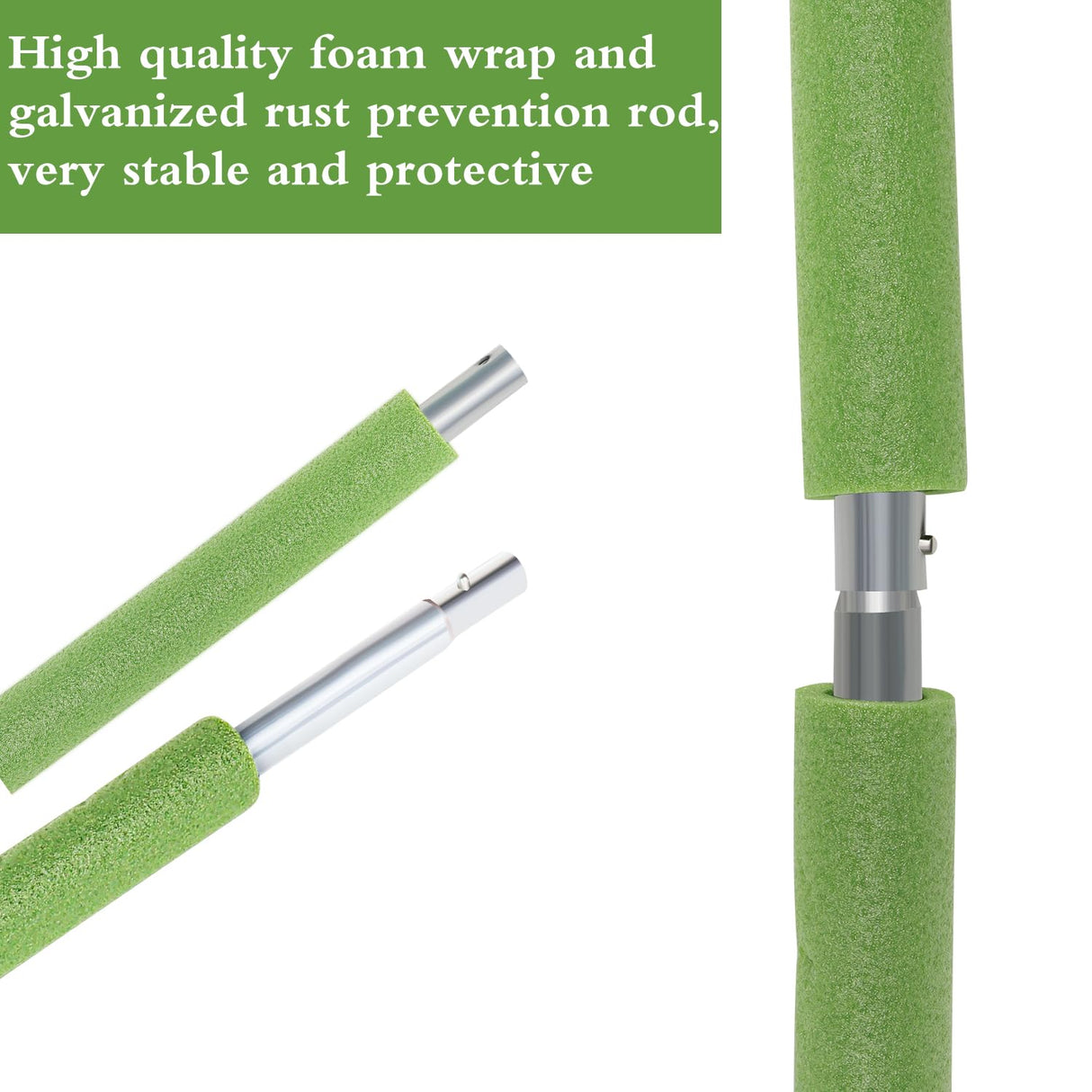 Universal Trampoline Poles, Replacement Poles with Clamp and Hardware and Enclosure Pole Connecters and Screws and Bolts, Pole Caps Fits Most Trampoline JEVEZEE