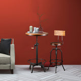 LOKKHAN Adjustable Industrial Bar Table with Swivel Top - Vintage Style Bistro Table with Crank Handle LOKKHAN