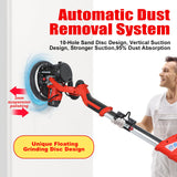 Drywall Sander, 850W Electric Drywall Sander with Vacuum Dust Collection, 7.2A Floor and Popcorn Ceiling Removal Tool, 6 Variable Speed 900-1800RPM, 16 Sanding Discs,Pure-Copper Motor, IP20 Waterproof SFESGRER