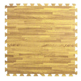Home Aesthetics 100 Sq. Ft 3/8 Inch Thick Printed Foam Tiles Interlocking Foam Mat, (24" x 24", 25 pcs), Light Wood Oak Grain Style, Protective Flooring for Home, Gym Exercise or Trade Show Home Aesthetics