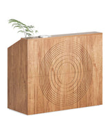 LITTLE TREE 47-Inch Reception Desk with Counter, Oak Front Desk Reception Room Table, Retail Counter for Checkout, Modern Welcome Desk for Lobby, Office, Beauty Salon LITTLE TREE