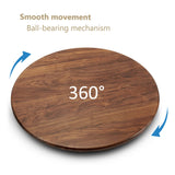 MAGIGO 24 Inches Black Walnut Wood Lazy Susan Organizer, Solid Wooden Round Turntable, Rotating Tray for Table Top/Counter Top MAGIGO