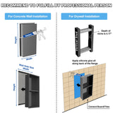 304 Stainless Steel Shower Niche Insert-24 x 12" No Tile Needed Bathroom Niche for Shower Wall-Double Shelves Built in Shower Shelf-Waterproof Recessed Cabinet for Bathroom Living Room Study Kitchen Vlaeng