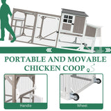 Magazoopet 95.3" Large Chicken Coop with Run, Tractor Hen Chicken House with 3 Nesting Boxes, Portable Duck Rabbit Quail Hutch Poultry Cage for 4-6 Chickens with 6 Access,Pull-Out Tray Magazoopet