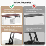 Redlife Lift Top Coffee Table, Coffee Table with Storage, 47" White Coffee Table with Lifting Top, Lifting Tabletop with Sliding Barn Door for Living Room, Office, Farmhouse Coffee Table Redlifeᅟᅠ