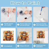 hkejoi Fall Paint by Numbers Kit for Adults Beginner, Fall Paint by Numbers with Frame and Easel, DIY Crafts Painting by Number for Gift Home Wall Decor 9.84x9.84 inch hkejoi