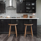 Maven Lane Kitchen Stool, Modern Farmhouse Wood Counter Barstool, Kitchen Island Counter Stool, Counter Height Stools for Kitchen, Wide Seat Backless Bar Stools, Luna 26", Rustic Natural, Set of 3 Maven Lane