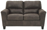Signature Design by Ashley Navi Faux Leather Modern Loveseat, Gray Signature Design by Ashley