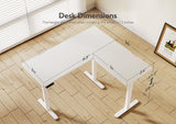 Claiks L Shaped Standing Desk Adjustable Height, Dual Motor Electric Corner Standing Desk, 63x55 inch Sit Stand up Desk with Splice Board, White Claiks