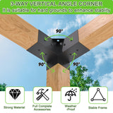 Pergola Brackets Kit 4x4(Actual: 3.5x3.5'') Pergola Kit with Brackets 3-Way Right Angle Corner Bracket Woodworks DIY Post Base Kitp Semoprus