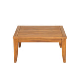 JIVOIT 6 Piece Acacia Wood Patio Sofa Set, Outdoor Modular Sectional Garden Furniture Set with Tea Table, Ottoman, 5 Cushions and Pillows, L-Shaped Conversation Daybed for Patios, Poolsides, Gardens JIVOIT