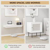 Eylar Intact Secret Home Decor with Hidden Storage, Floating Night Stand with Gun Drawer, Space-Saving Gun Shelf for Bedroom, Hallway, Office, Solid Wood (White) Eylar