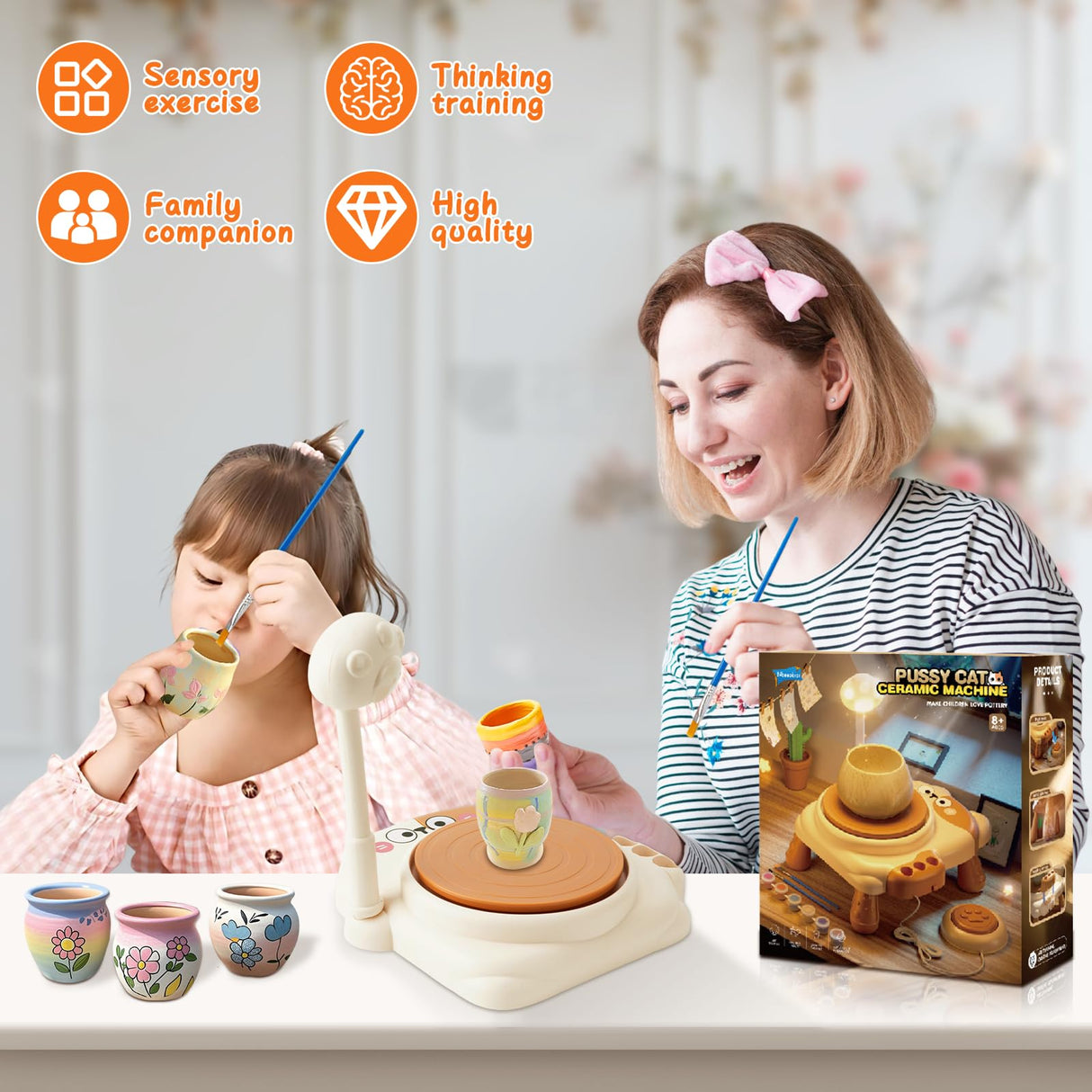 Pottery Wheel for Kids, Mini Pottery Studio with Art Supplies & Craft Kits, Complete Arts & Crafts Toys Set for Kids Ages 4-12+, Perfect Birthday Christmas Gift for Boys and Girls Instiwitt