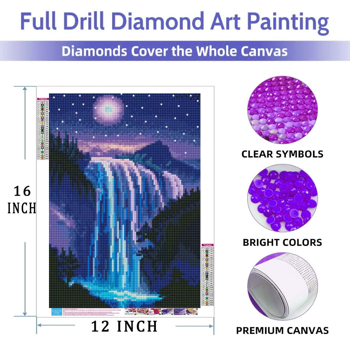Lovepefe Mountain Diamond Art Painting Kits for Adults, 6 Pack Paint with Diamond Kit for Beginners DIY Full Drill Gem Art Home Wall Decor 12 X 16 Inch Lovepefe
