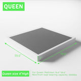 FMDMR 4 Inch Queen Box Spring, Low Profile Box Spring Queen Only, Heavy Duty Mattress Foundation Metal Bed Base with Fabric Cover, Easy Assembly, Non-Slip, Noise Free FMDMR