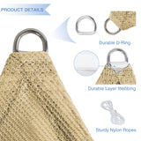 E&K Sunrise 15' x 15' x 15' Sun Shade Sail Triangle Canopy Shade Cover UV Block for Patio Backyard Garden Outdoor (Sand) E&K