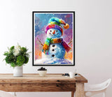 Diymood Paint by Numbers Kits for Adults Christmas, DIY Oil Painting Snowman Acrylic Paint by Number for Adults Beginner with Brushes for Home Wall Decor 16x20 inch Diymood