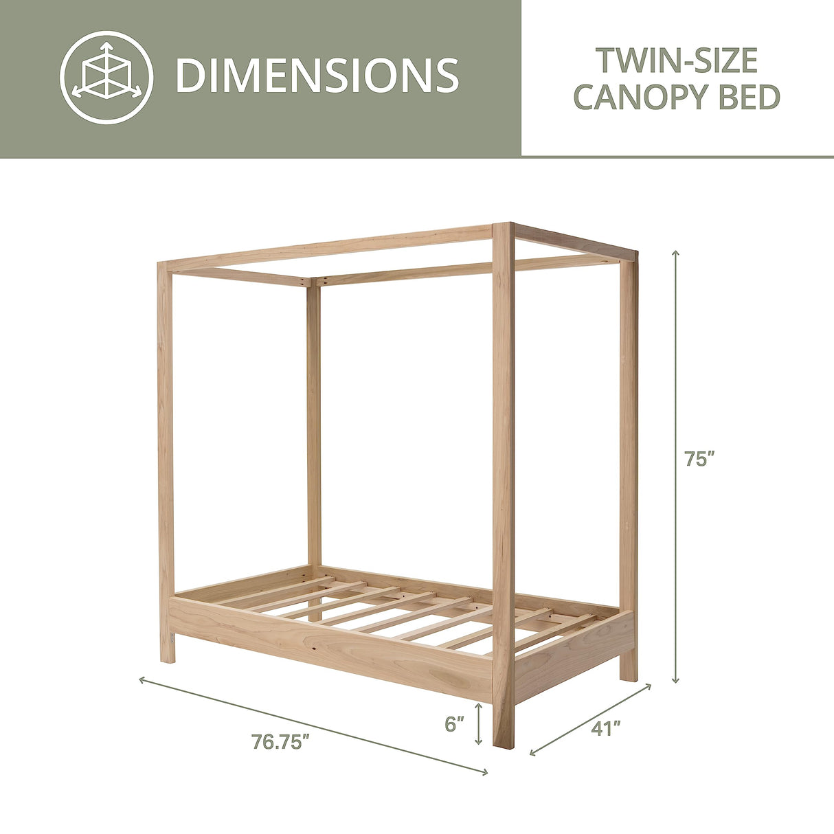 American Furniture Classics Twin Size Canopy Bed with Raised Platform American Furniture Classics