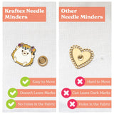 Needle Minders for Needlepoint [3 Pack] Needle Minder for Cross Stitch and Embroidery, Magnetic Needle Minder for Organizing, Cute Needle Nanny Magnet in 2 Pieces [Hedgehog, Fox, Cactus] Kraftex