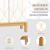 ARTPOWER 45'' Kitchen Pantry Cabinet with Gold Trim, Pantry Cabinets with Doors and Adjustable Shelves, Food Pantry Cabinet for Kitchen, Dining Room and Living Room,Classic White Cabinet with Gold Leg ARTPOWER