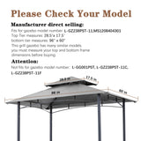 SCOCANOPY Upgraded Ripstop Fabric Replacement Canopy Grill BBQ Gazebo Roof Top for Gazebo Model L-GZ238PST-11 Only,(Gray Ripstop) SCOCANOPY