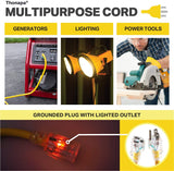 Thonapa 75 Ft 10 Gauge Extension Cord, Weatherproof Heavy Duty Outdoor Extension Cord 10 AWG 75’, SJTW 3 Prong Lighted Plug 10/3 Yellow Cable 15 Amp, Great for Major Appliances & Garden Tools Thonapa