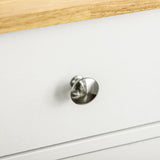 HOMCOM Sideboard with Solid Wood Countertop, Modern Kitchen Storage Cabinet, Coffee Bar Cabinet with 2 Drawers, Doors and Adjustable Shelf, Distressed White HOMCOM