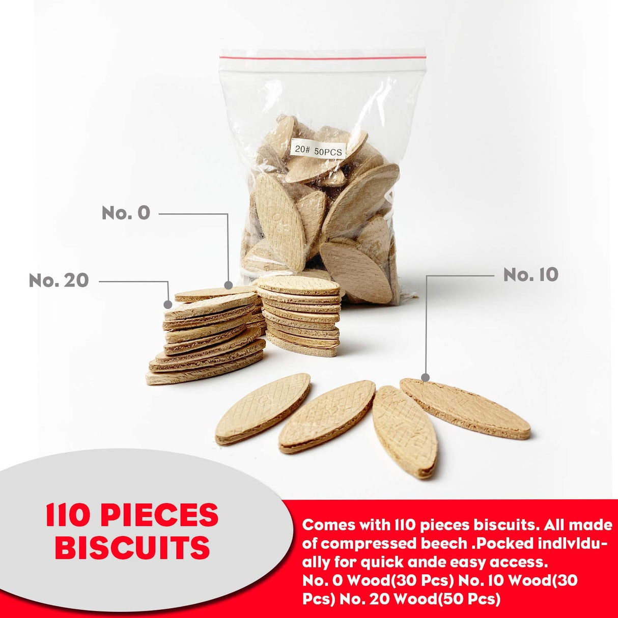 AOBEN Biscuit Cutter Plate Joiner 8.5 Amp With No. 0 Wood(30 Pcs) No. 10 Wood(30 Pcs) No. 20 Wood(50 Pcs), 4" Tungsten Carbide Tipped Blade, Adjustable Angle And Dust Bag AOBEN