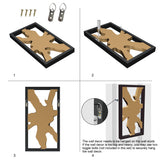 Warmaxx Teak Wood Rectangle Wall Art Decoration 31.6" x 15.8" Farmhouse Live Edge Wall Art Rustic Décor for Home Living Room Bedroom Office Handcrafted Wooden Flower Design Warmaxx