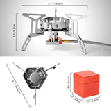 Odoland 3500W Windproof Camp Stove Camping Gas Stove with Fuel Canister Adapter, Piezo Ignition, Carry Case, Portable Collapsible Stove Burner for Outdoor Backpacking Hiking and Picnic Odoland
